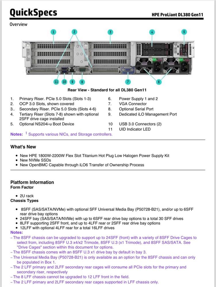 HPE server DL380 G11